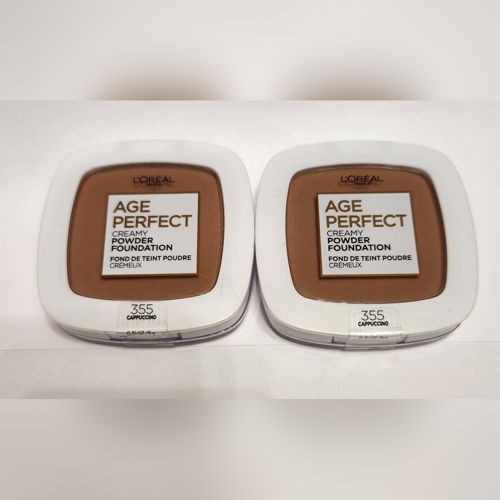 Set of 2 (two) L'Oréal Paris Perfect Creamy Powder Foundation #355 Cappuccino